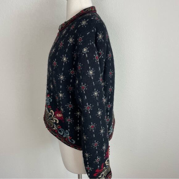 Islandic Design Black Sweater Jacket Large - Picture 7 of 10